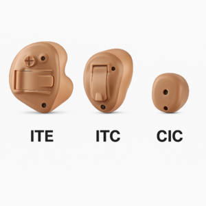 aparelho auditivo ITE ITC CIC (intra-auricularcanalinvisível)